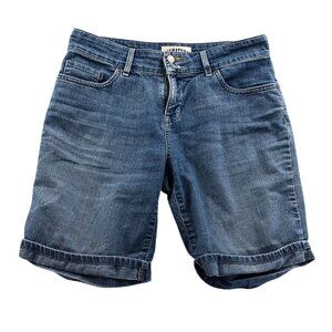 Levis Signature Women Jean Shorts Size 8 Blue Denim Cuffed Casual Summer Classic